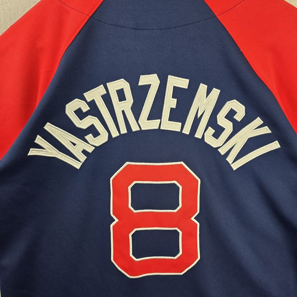 Boston Red Sox Jersey Carl Yastrzemski #8 Mens Small Cooperstown Collection RARE - Picture 8 of 10
